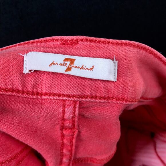 7 For All Mankind Womens Jeans Coral Mid Rise Slim Distressed Stretch 28 - Picture 4 of 11